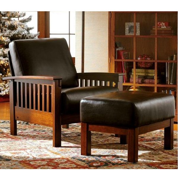 Leather Mission Oak Morris Chair, Mission Style Leather Recliners