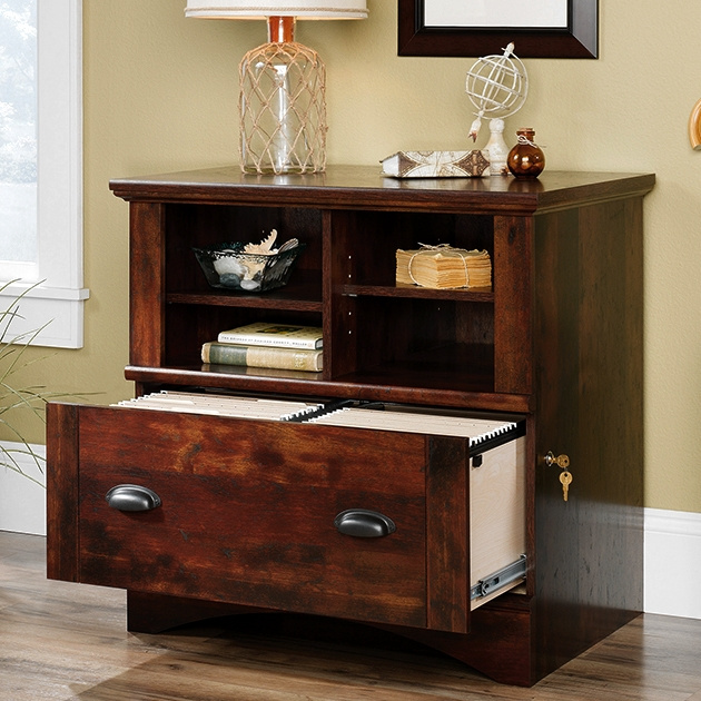 Dark Cherry Mission Lateral File Cabinet
