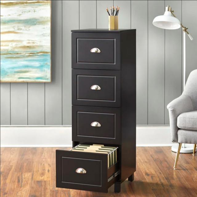 Drawer - 【売り切り】キルティングプルオーバー ブラック S Mission Craftsman Shaker Black 4 Drawer File Cabinet